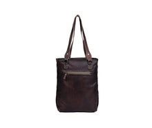 Load image into Gallery viewer, Myra Bag - Golden Studs Leather and Hairon Bag