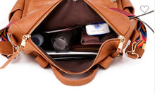 Load image into Gallery viewer, Tan Leather Guitar Strap Backpack