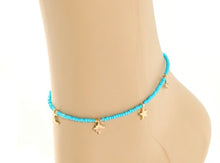 Load image into Gallery viewer, Turquoise Bead Charm Anklet