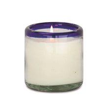 Load image into Gallery viewer, Sale! Candle Glass - Salted Blue Agave - 9 ounce bubble glass with blue rim