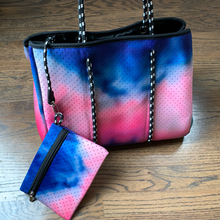 Load image into Gallery viewer, Rainbow Tie Dye Neoprene Bag - Purse with matching clutch.