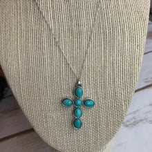 Load image into Gallery viewer, Sale! TURQUOISE Cross Pendant Necklace
