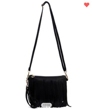 Load image into Gallery viewer, Sale! Black Fringe Crossbody
