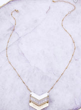 Load image into Gallery viewer, Sale! White Metal Chevron Necklace