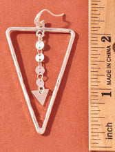 Load image into Gallery viewer, Sale! Silver Triangle Dangle Earrings