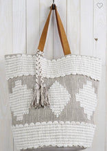 Load image into Gallery viewer, Large Grey/White Tote