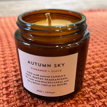 Load image into Gallery viewer, Sale! Autumn Sky Cinnamon &amp; Clove Soy Candle 3oz