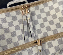 Load image into Gallery viewer, White Checked Guitar Strap Backpack
