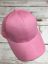 Load image into Gallery viewer, Sale! Pink High Ponytail Baseball Cap