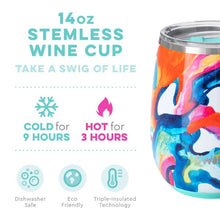 Load image into Gallery viewer, Color Swirl SWIG 14oz Stemless Wine Cup