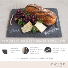 Load image into Gallery viewer, Slate Cheese Board w Handles - 15.5 x 12.