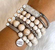 Load image into Gallery viewer, Kinsley Silver Quartz White Druzy Bangle L/XL