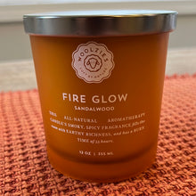 Load image into Gallery viewer, Sale! Fire Glow Sandlewood Soy Candle 12oz