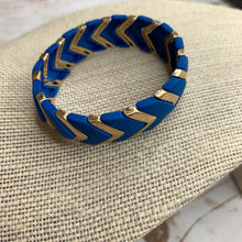 Load image into Gallery viewer, Blue/Gold Stretch Bracelet