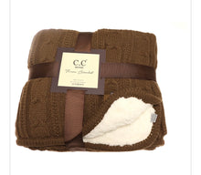 Load image into Gallery viewer, Red Knit Sherpa Lined Throw - SALE!