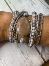 Load image into Gallery viewer, Sale! Grey/Pink Wrap Bracelet