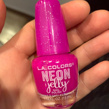 Load image into Gallery viewer, Purple Shock Neon Jelly LA Colors Nail Polish