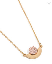 Load image into Gallery viewer, Sale! Rose Druzy Gold Necklace