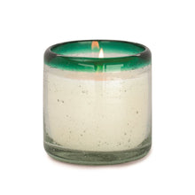 Load image into Gallery viewer, Sale! Candle Glass - Cactus Flower Bamboo - 9 ounce bubble glass with green rim.