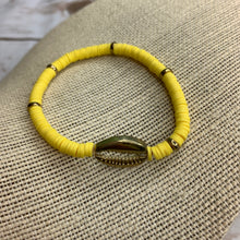 Load image into Gallery viewer, Yellow Rubber Shell Bracelet