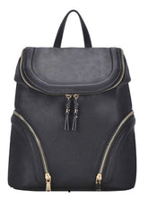 Load image into Gallery viewer, Tan Faux Leather Backpack