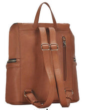 Load image into Gallery viewer, Tan Faux Leather Backpack