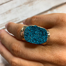 Load image into Gallery viewer, Blue Druzy Ring