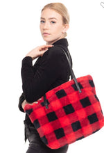 Load image into Gallery viewer, Red Buffalo Faux Fur Tote