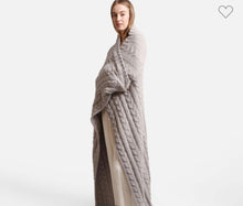 Load image into Gallery viewer, Sale! Cozy Braided Cable Knit Blanket Grey - 60x50