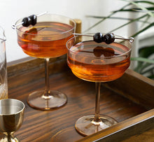 Load image into Gallery viewer, Tulip Cocktail Coupes - Set of 2. Amber.