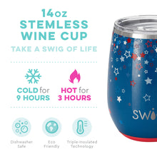 Load image into Gallery viewer, Star Burst SWIG 14 oz Stemless Wine Cup