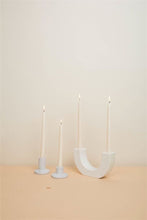 Load image into Gallery viewer, Candle Holder - U-Shaped Ceramic Taper Holder - White Speckled
