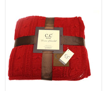 Load image into Gallery viewer, Red Knit Sherpa Lined Throw - SALE!
