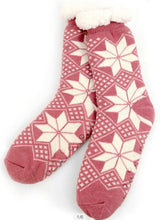Load image into Gallery viewer, Pink Winter Sherpa Socks