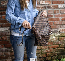 Load image into Gallery viewer, Brown Checked Inspired Backpack