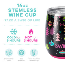 Load image into Gallery viewer, Merry &amp; Bright SWIG 14oz Stemless Wine Cup