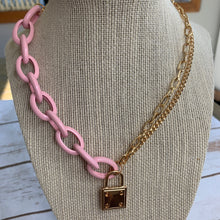 Load image into Gallery viewer, PINK/Gold Chain Necklace
