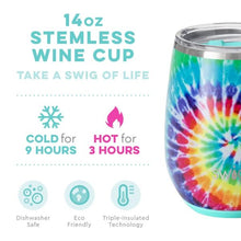 Load image into Gallery viewer, Sale! Swirled Peace SWIG 14oz Stemless Wine Cup