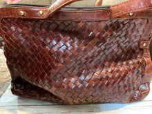 Load image into Gallery viewer, Sale! Brown Leather Weaved Handbag
