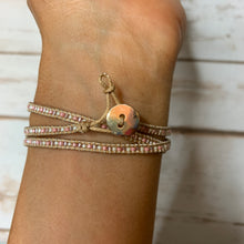 Load image into Gallery viewer, Sale! Pink/Tan Bead Wrap Bracelet