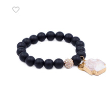 Load image into Gallery viewer, Kinsley Cross Coal Bracelet L/XL
