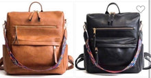 Load image into Gallery viewer, Tan Leather Guitar Strap Backpack