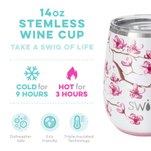 Load image into Gallery viewer, Sale! Cherry Blossom SWIG 14oz Stemless Wine Cup