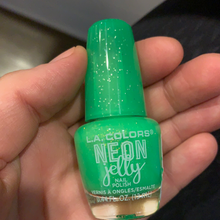 Load image into Gallery viewer, Electric Lime Neon Jelly LA Colors Nail Polish