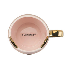 Load image into Gallery viewer, Cat Mug - Ceramic Pink w Gold. 12oz.