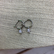 Load image into Gallery viewer, CZ Silver Star Hoops
