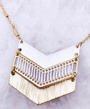 Load image into Gallery viewer, Sale! White Metal Chevron Necklace