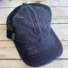Load image into Gallery viewer, Navy Distressed Cap