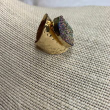 Load image into Gallery viewer, Sale! Purple Rainbow Druzy Ring