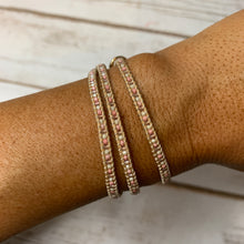 Load image into Gallery viewer, Sale! Pink/Tan Bead Wrap Bracelet